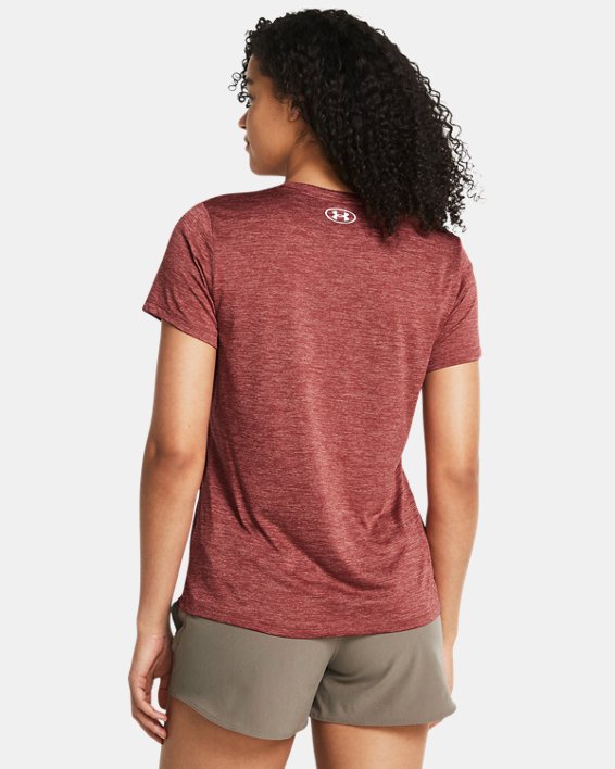 Women's UA Tech™ Twist V-Neck Short Sleeve in Red image number 1